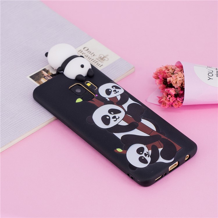 3D Cute Doll Pattern Printing TPU Back Case for Samsung Galaxy S9 SM-G960 - Lovely Pandas-8