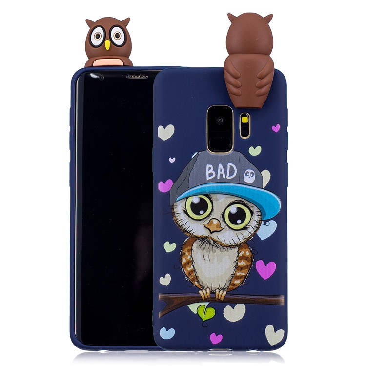 3D Cute Doll Pattern Printing TPU Protection Case for Samsung Galaxy S9 SM-G960 - Male Owl-1
