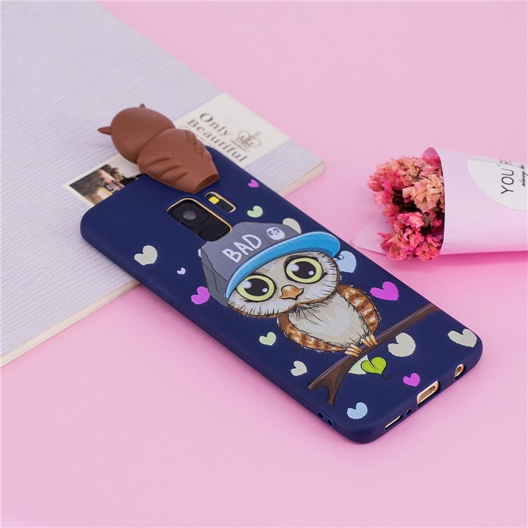 3D Cute Doll Pattern Printing TPU Protection Case for Samsung Galaxy S9 SM-G960 - Male Owl-8