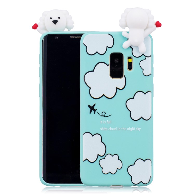 3D Cute Doll Pattern Printing TPU Phone Cover Case for Samsung Galaxy S9 SM-G960 - Cloud Pattern-1