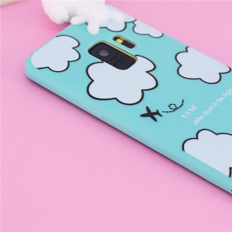 3D Cute Doll Pattern Printing TPU Phone Cover Case for Samsung Galaxy S9 SM-G960 - Cloud Pattern-10