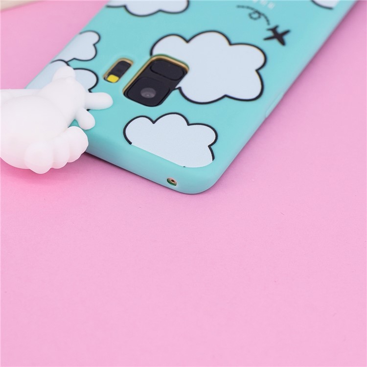 3D Cute Doll Pattern Printing TPU Phone Cover Case for Samsung Galaxy S9 SM-G960 - Cloud Pattern-11