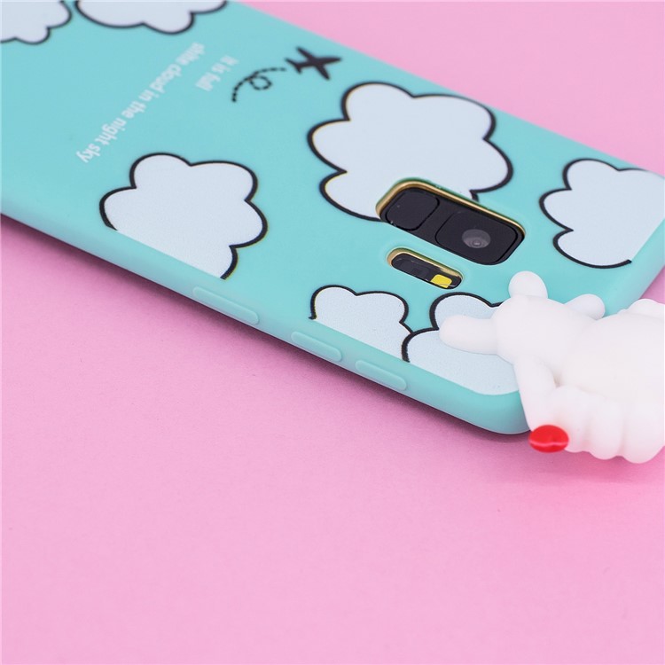 3D Cute Doll Pattern Printing TPU Phone Cover Case for Samsung Galaxy S9 SM-G960 - Cloud Pattern-12