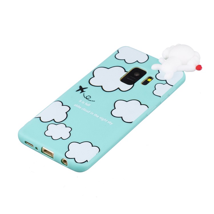 3D Cute Doll Pattern Printing TPU Phone Cover Case for Samsung Galaxy S9 SM-G960 - Cloud Pattern-2