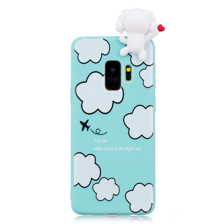 3D Cute Doll Pattern Printing TPU Phone Cover Case for Samsung Galaxy S9 SM-G960 - Cloud Pattern-4