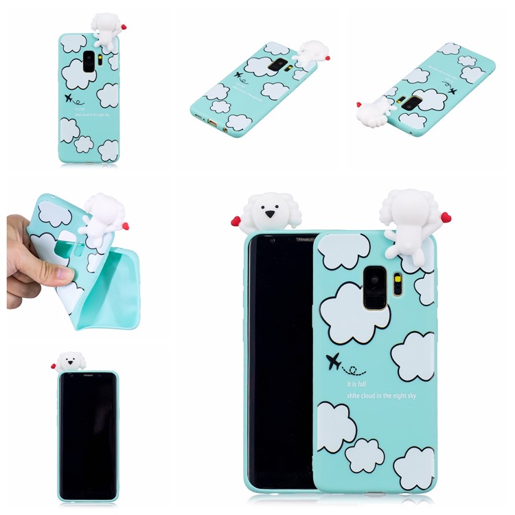 3D Cute Doll Pattern Printing TPU Phone Cover Case for Samsung Galaxy S9 SM-G960 - Cloud Pattern-7