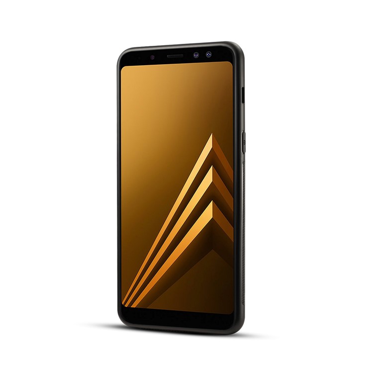 Crazy Horse Texture Leather Coated TPU Mobile Cover for Samsung Galaxy A8 (2018) - Coffee-2