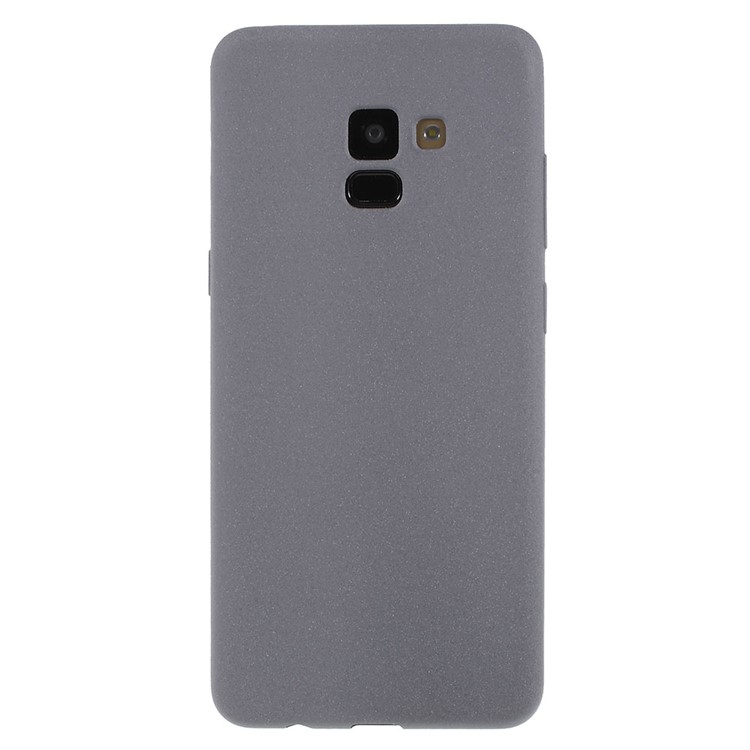Skin-touch Matte TPU Jelly Protective Case for Samsung Galaxy A8 (2018) - Grey-1