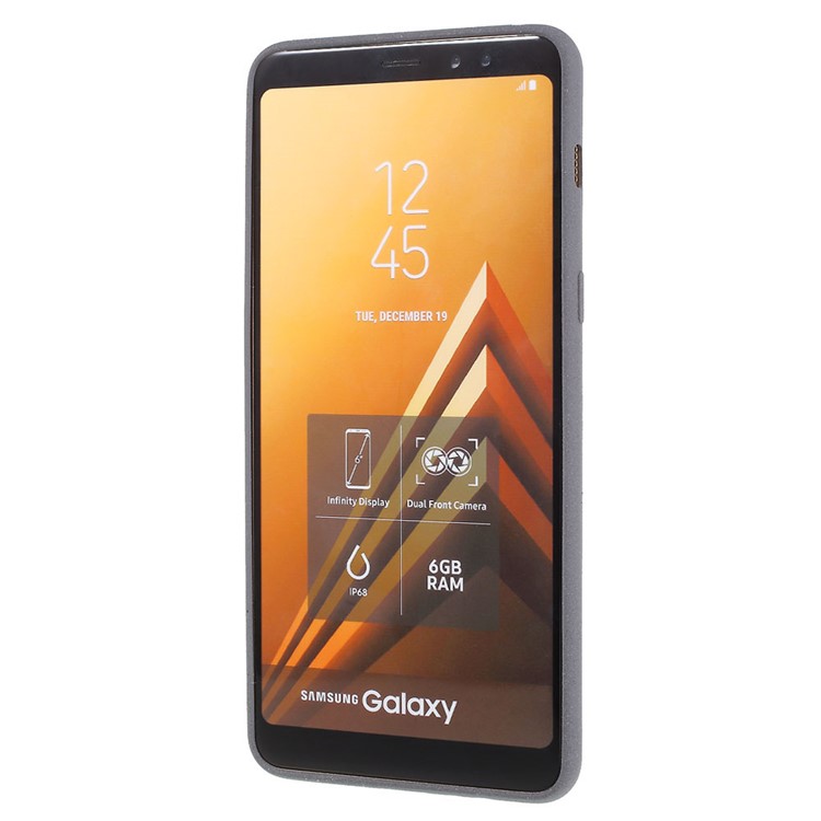 Skin-touch Matte TPU Jelly Protective Case for Samsung Galaxy A8 (2018) - Grey-3