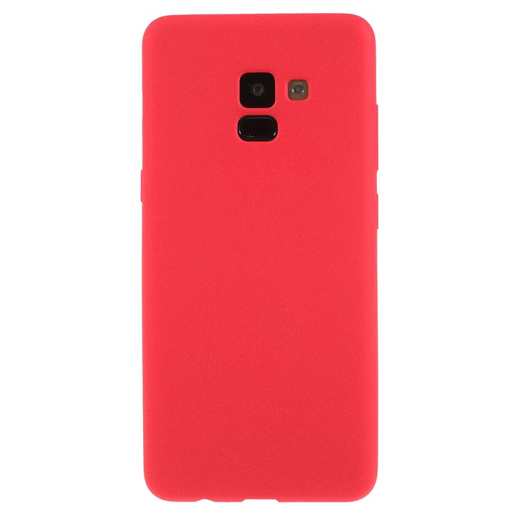Skin-touch Matte TPU Jelly Protective Case Cover for Samsung Galaxy A8 (2018) - Red-1