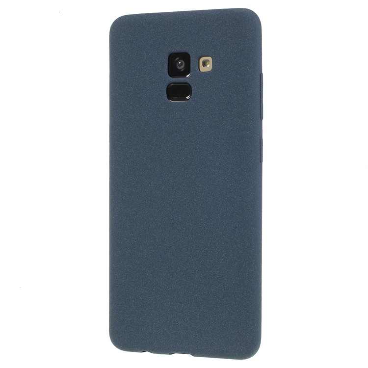 Escudo Protetor TPU Geléia Matte Pele-toque Para Samsung Galaxy A8 (2018) - Azul-2