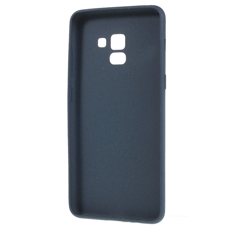 Escudo Protetor TPU Geléia Matte Pele-toque Para Samsung Galaxy A8 (2018) - Azul-4