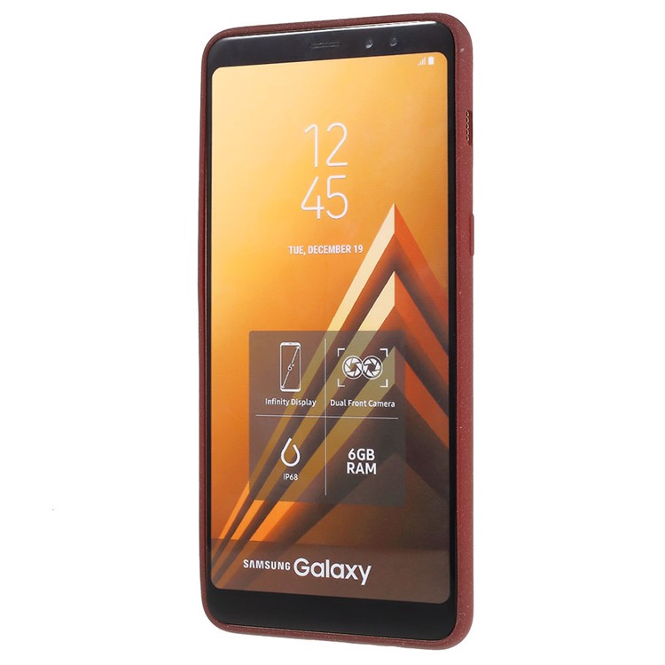Skin-touch Matte TPU Jelly Phone Accessory Case for Samsung Galaxy A8 (2018) - Wine Red-3