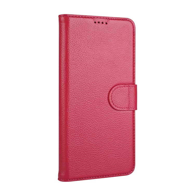 Litchi Texture Genuine Leather Wallet Stand Cover for Samsung Galaxy S9+ G965 - Red-2