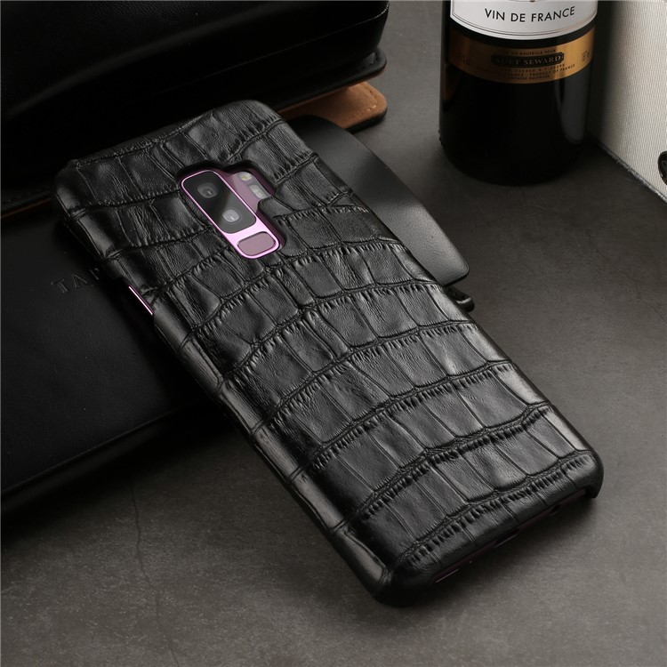Crocodile Texture Genuine Leather Coated Plastic Case for Samsung Galaxy S9+ SM-G965 - Black-11