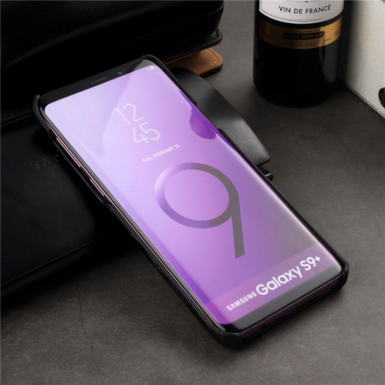 Crocodile Texture Genuine Leather Coated Plastic Case for Samsung Galaxy S9+ SM-G965 - Black-12