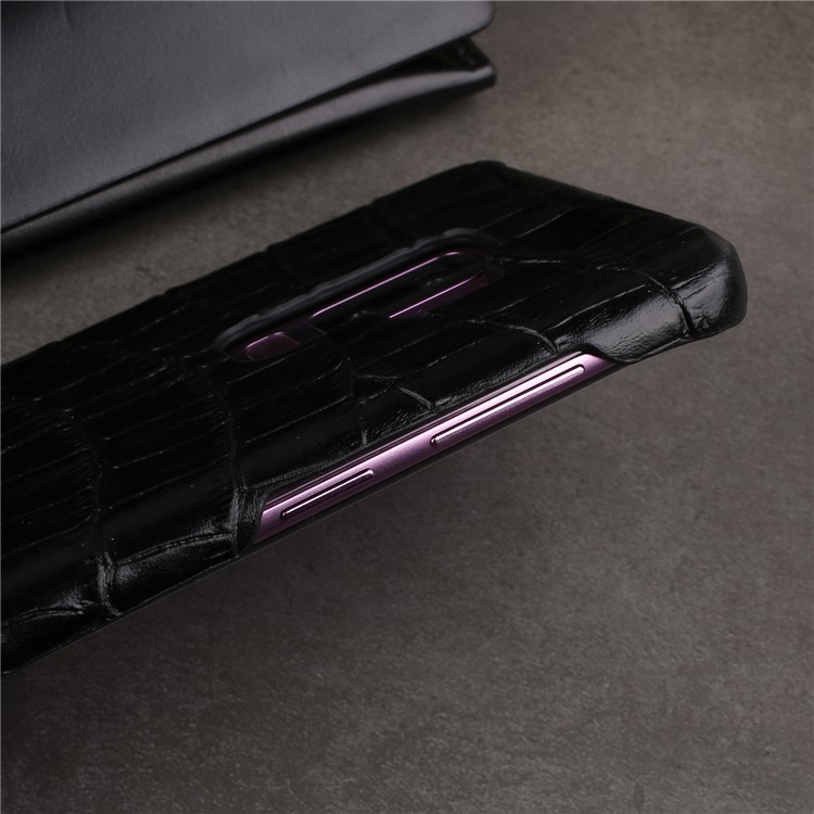 Crocodile Texture Genuine Leather Coated Plastic Case for Samsung Galaxy S9+ SM-G965 - Black-14