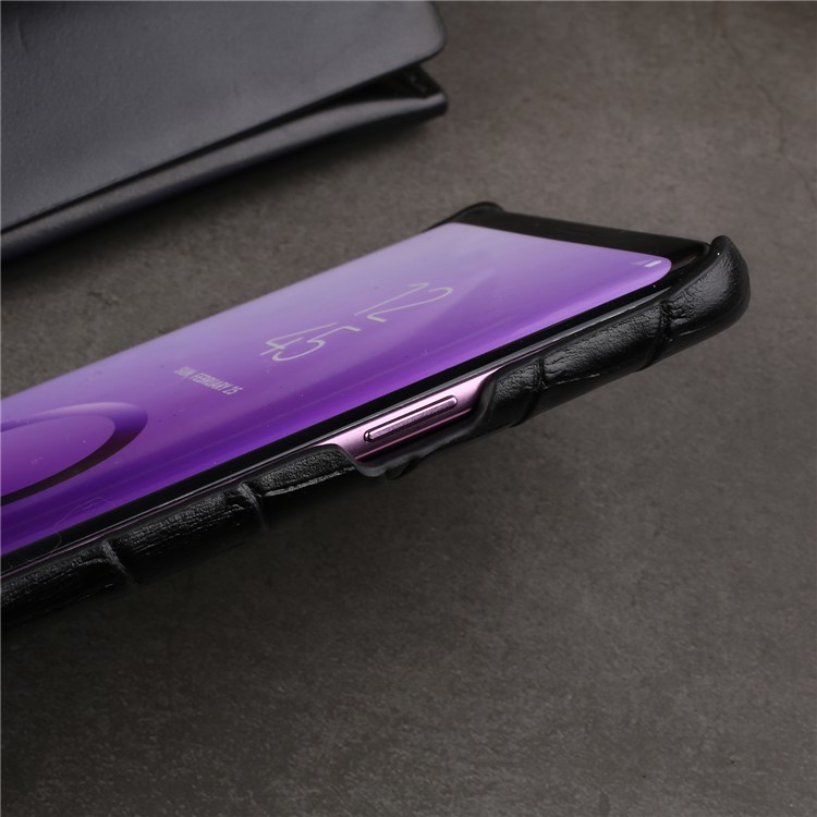 Crocodile Texture Genuine Leather Coated Plastic Case for Samsung Galaxy S9+ SM-G965 - Black-15