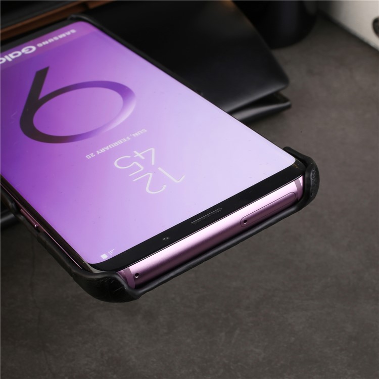 Crocodile Texture Genuine Leather Coated Plastic Case for Samsung Galaxy S9+ SM-G965 - Black-16