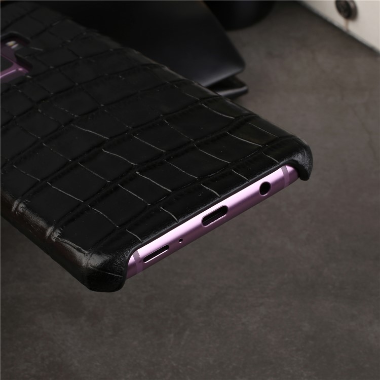 Crocodile Texture Genuine Leather Coated Plastic Case for Samsung Galaxy S9+ SM-G965 - Black-17
