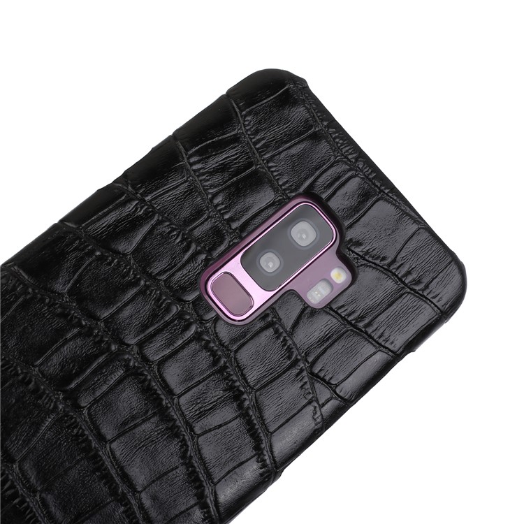 Crocodile Texture Genuine Leather Coated Plastic Case for Samsung Galaxy S9+ SM-G965 - Black-4