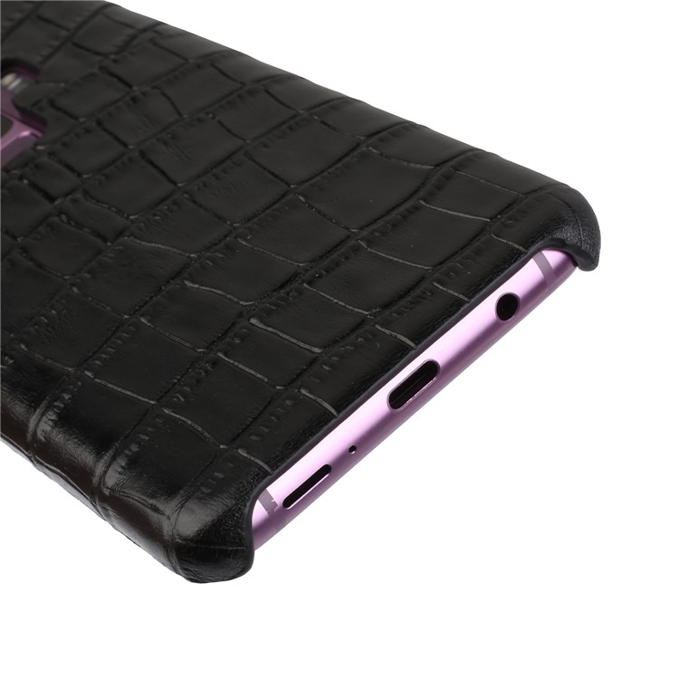 Crocodile Texture Genuine Leather Coated Plastic Case for Samsung Galaxy S9+ SM-G965 - Black-8