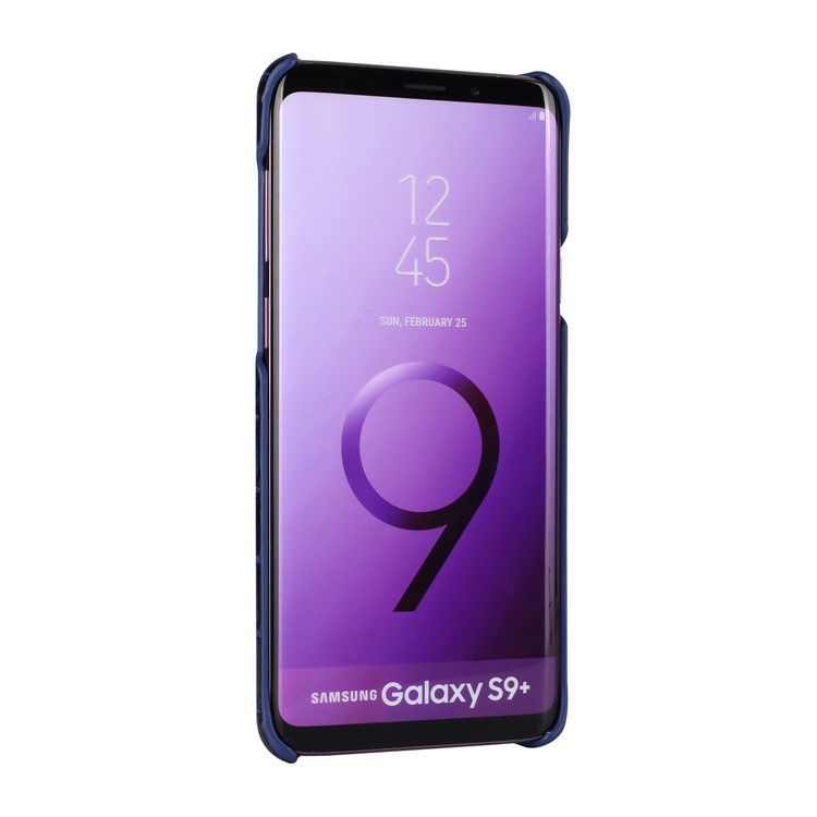 Crocodile Texture Genuine Leather Coated Plastic Shell for Samsung Galaxy S9 Plus SM-G965 - Blue-3