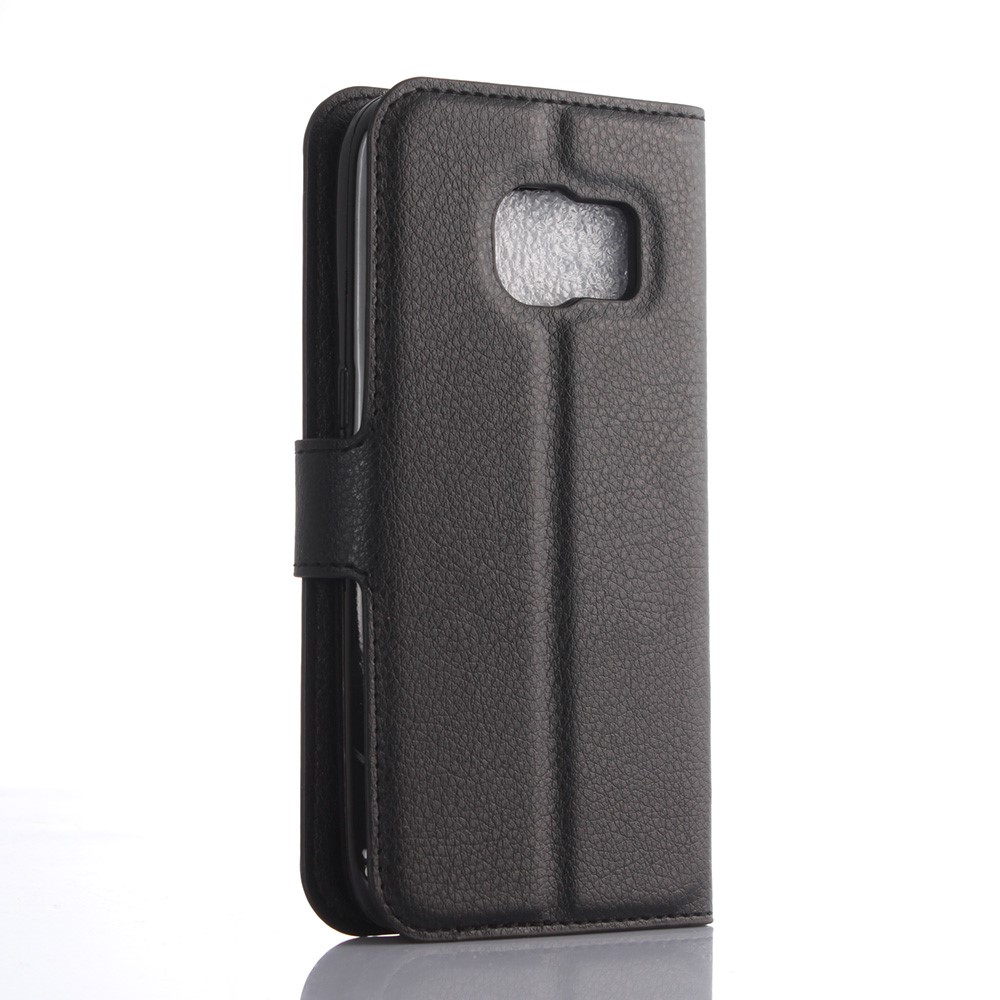 Litchi Texture Wallet Stand Leather Case for Samsung Galaxy S7 Edge - Black-2