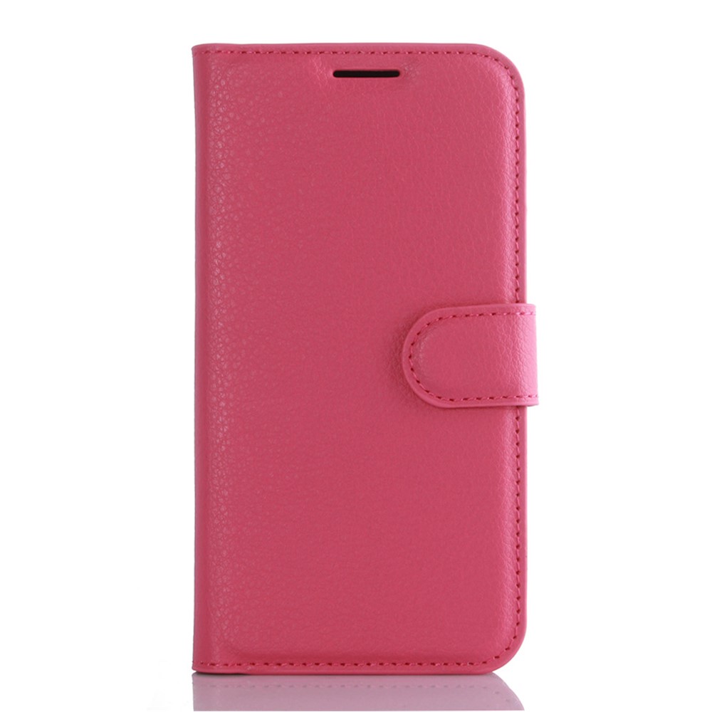 Litchi Skin Stand Stand Leather Phone Tampa Para Samsung Galaxy S7 Acessórios Para Celulares de Borda - Rosa