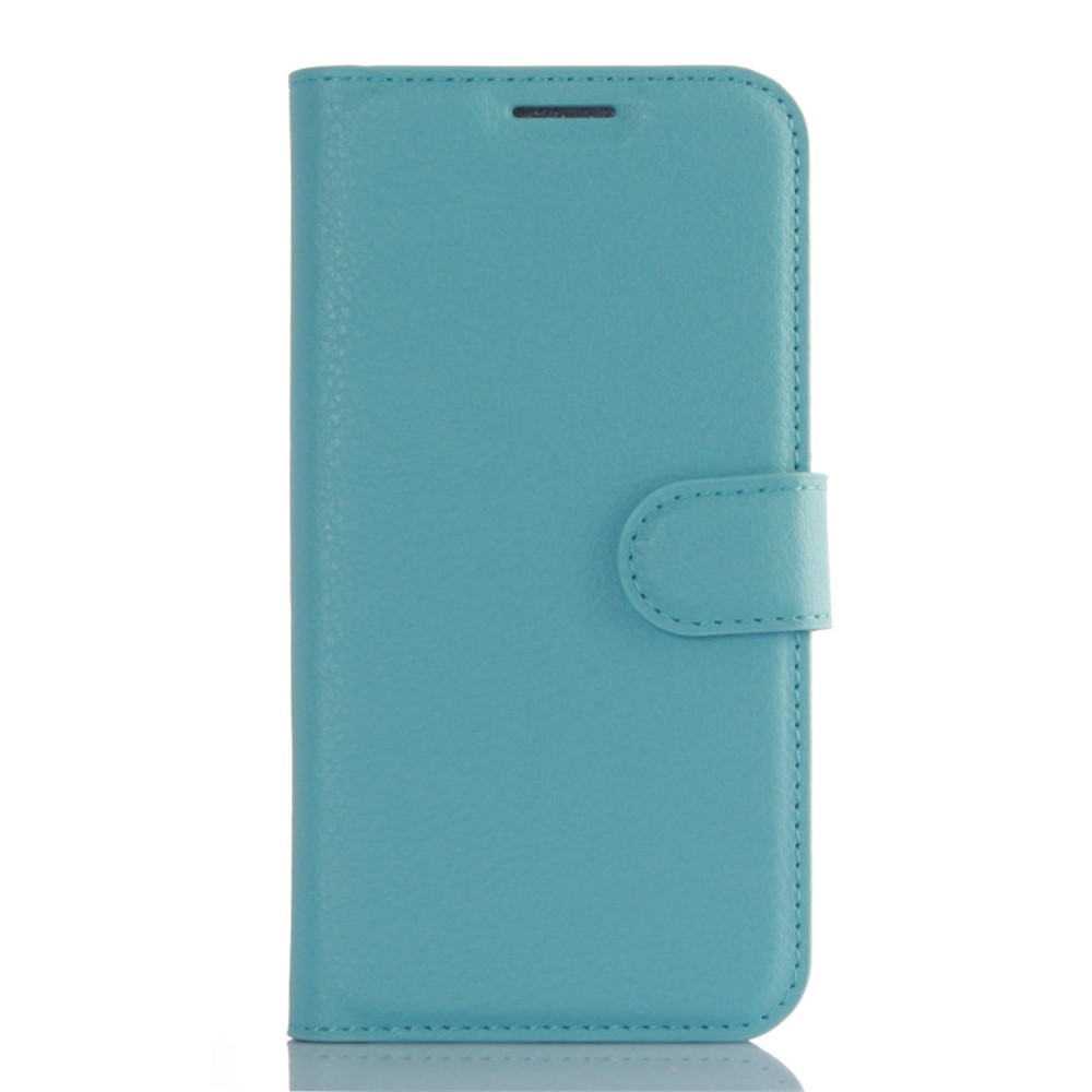 Litchi Texture Stand Leather Shell Case for Samsung Galaxy S7 Edge - Blue-1