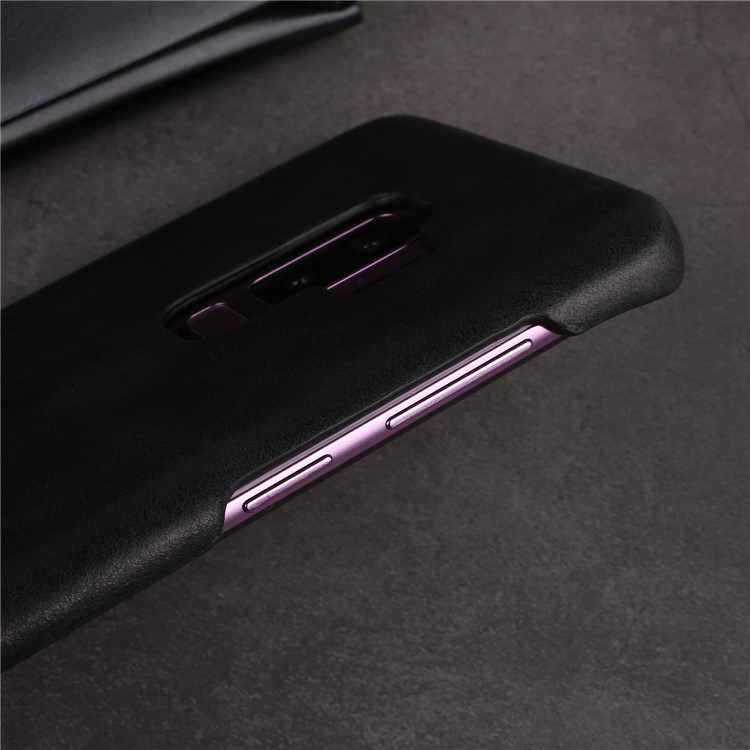 Retro Genuine Leather Coated Hard PC Case for Samsung Galaxy S9+ G965 - Black-14