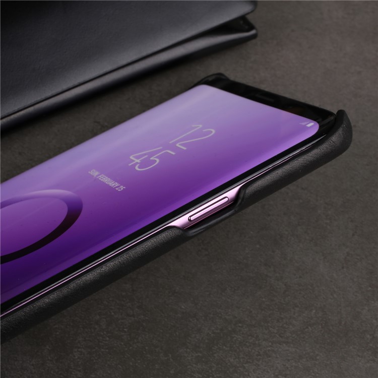 Retro Genuine Leather Coated Hard PC Case for Samsung Galaxy S9+ G965 - Black-15