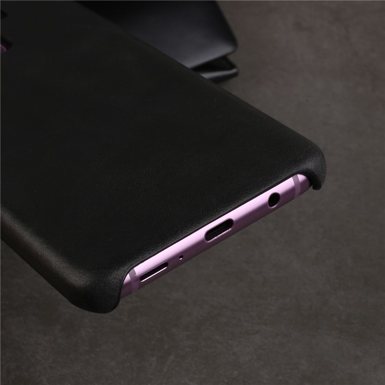Retro Genuine Leather Coated Hard PC Case for Samsung Galaxy S9+ G965 - Black-17