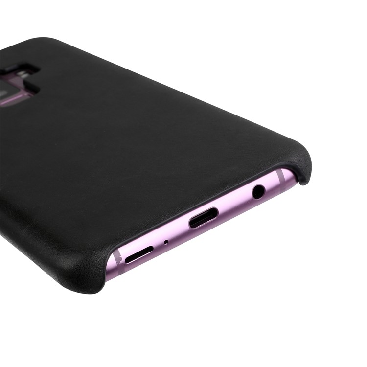 Retro Genuine Leather Coated Hard PC Case for Samsung Galaxy S9+ G965 - Black-8