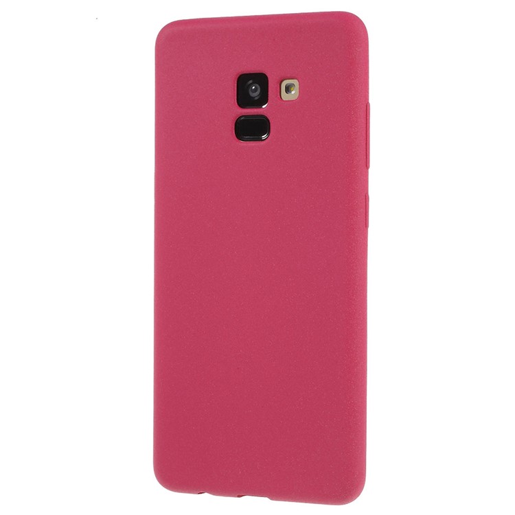 Skin-touch Matte TPU Jelly Protective Cover for Samsung Galaxy A8+ (2018) - Rose-2