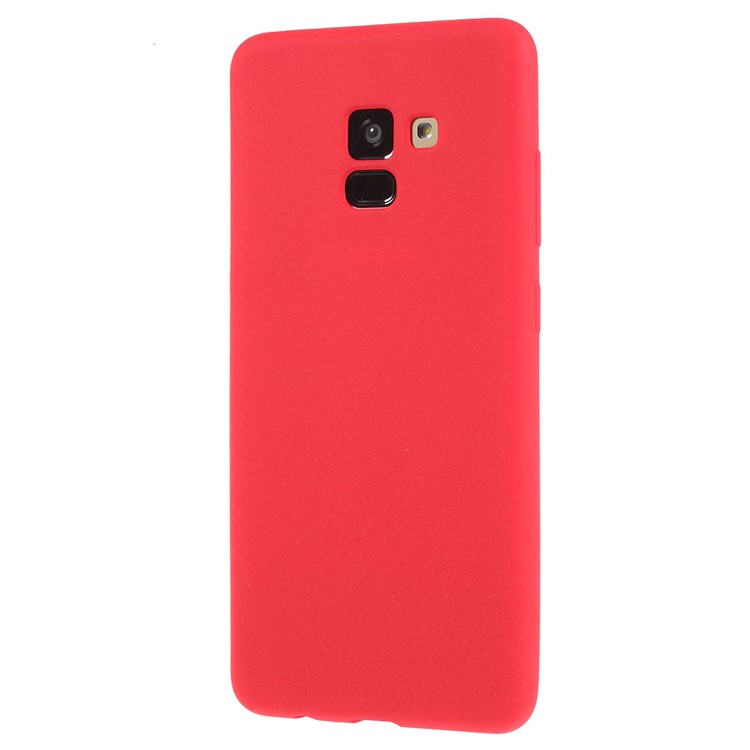 Skin-touch Matte TPU Jelly Protective Casing Cover for Samsung Galaxy A8 Plus (2018) - Red-2