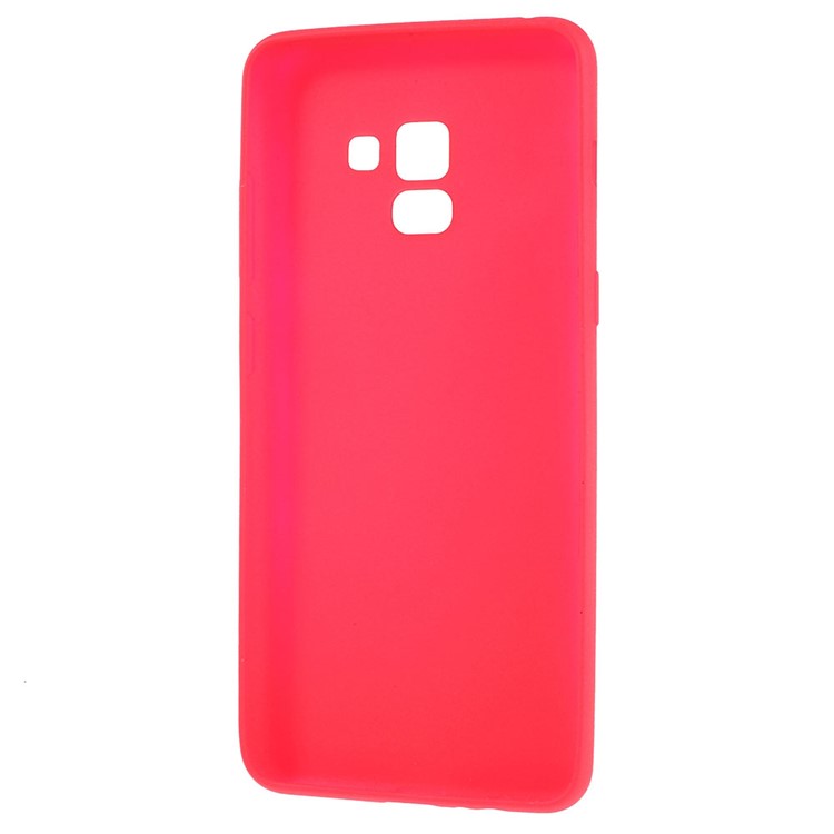 Skin-touch Matte TPU Jelly Protective Casing Cover for Samsung Galaxy A8 Plus (2018) - Red-4