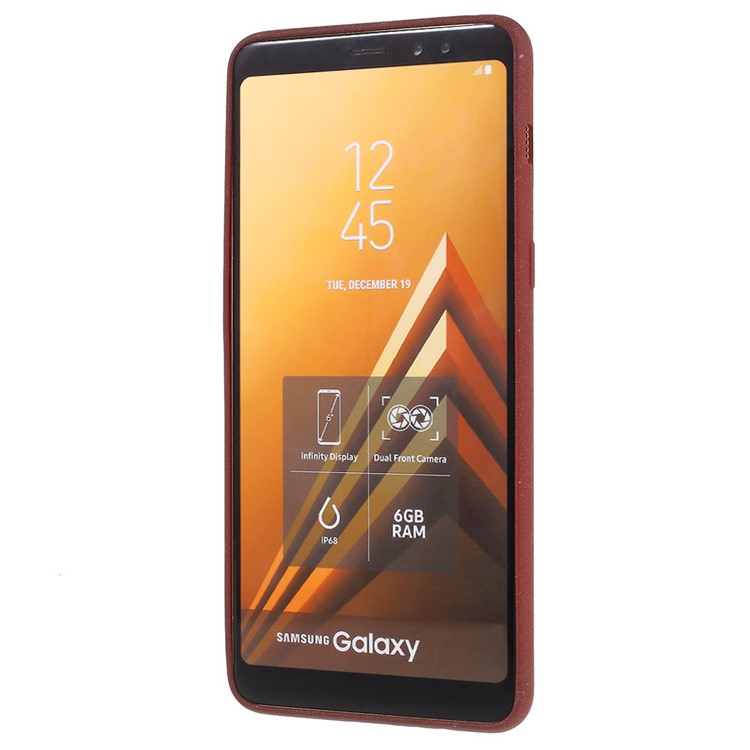 Skin-touch Matte TPU Jelly Cellphone Casing for Samsung Galaxy A8 Plus (2018) - Wine Red-3
