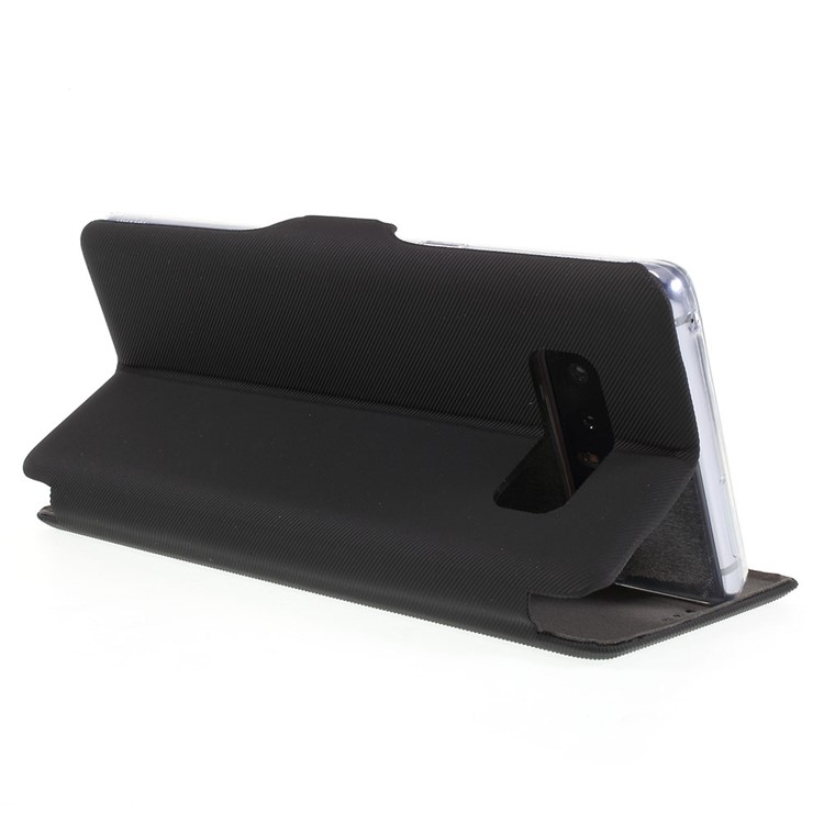 Cloth Texture Stand Leather Case with Card Slot for Samsung Galaxy Note 8 N950 - Black-7
