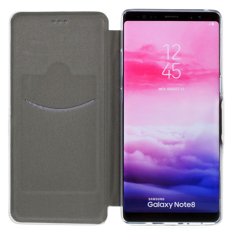 Cloth Texture Stand Leather Cover with Card Slot for Samsung Galaxy Note 8 N950 - White-6