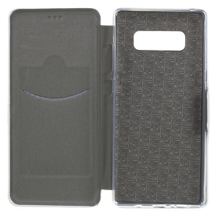Cloth Texture Stand Leather Cover with Card Slot for Samsung Galaxy Note 8 N950 - White-7