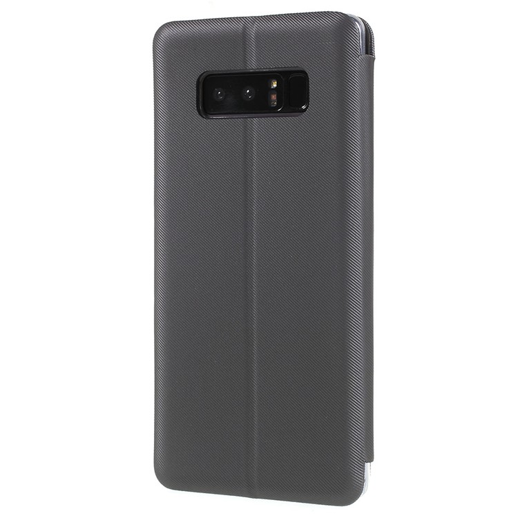 Cloth Texture Stand Leather Shell with Card Slot for Samsung Galaxy Note 8 N950 - Grey-3
