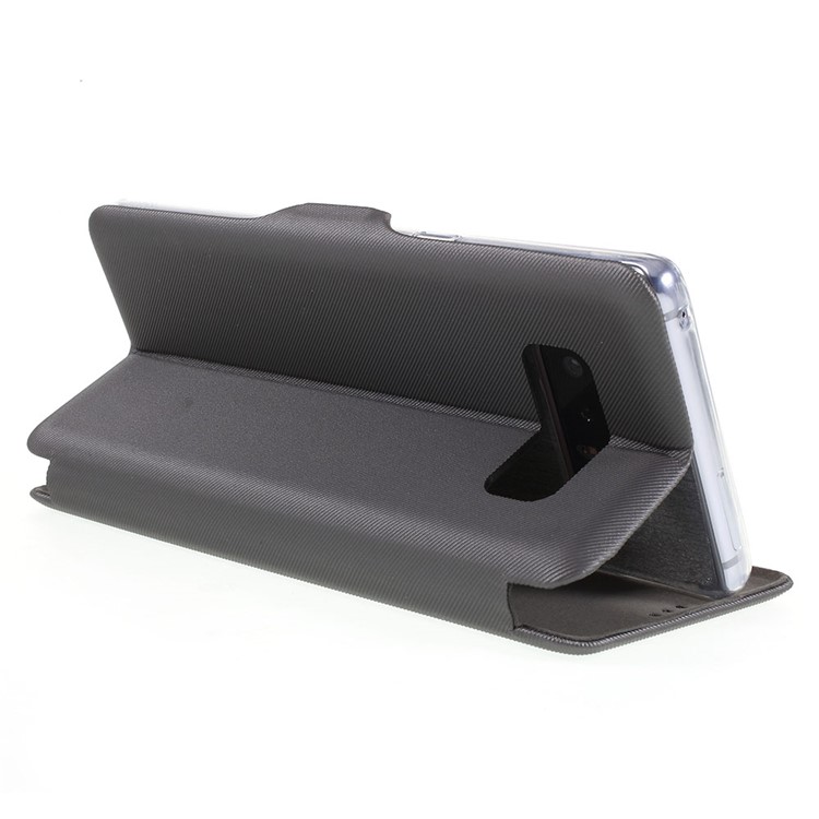 Cloth Texture Stand Leather Shell with Card Slot for Samsung Galaxy Note 8 N950 - Grey-5