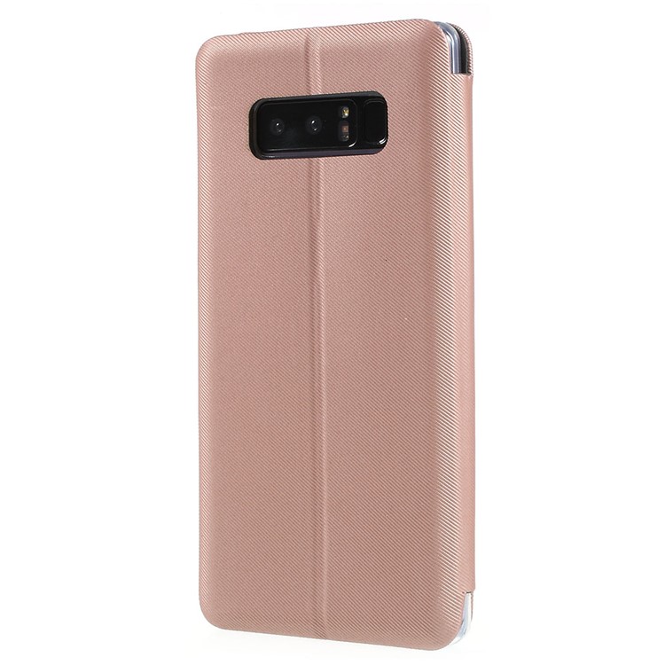 Cloth Texture Stand Leather Mobile Case with Card Slot for Samsung Galaxy Note 8 N950 - Rose Gold-3