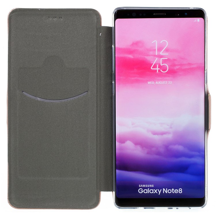 Cloth Texture Stand Leather Mobile Case with Card Slot for Samsung Galaxy Note 8 N950 - Rose Gold-6