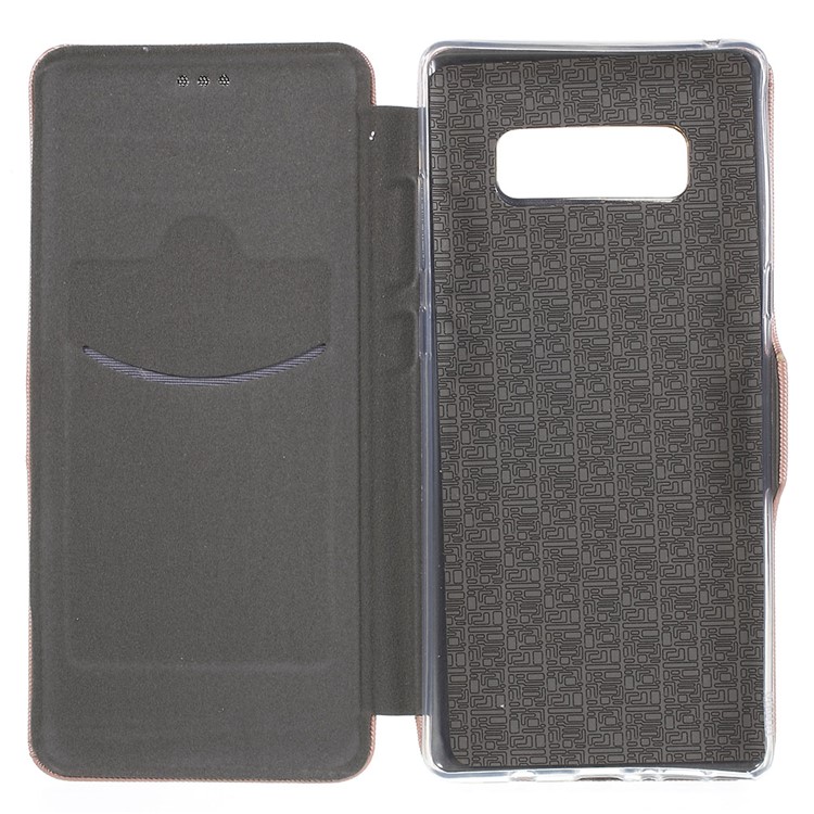Cloth Texture Stand Leather Mobile Case with Card Slot for Samsung Galaxy Note 8 N950 - Rose Gold-7