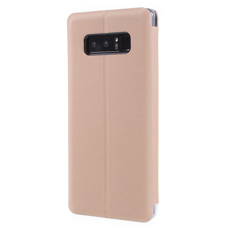 Cloth Texture Stand Leather Cover Case with Card Slot for Samsung Galaxy Note 8 N950 - Gold-3