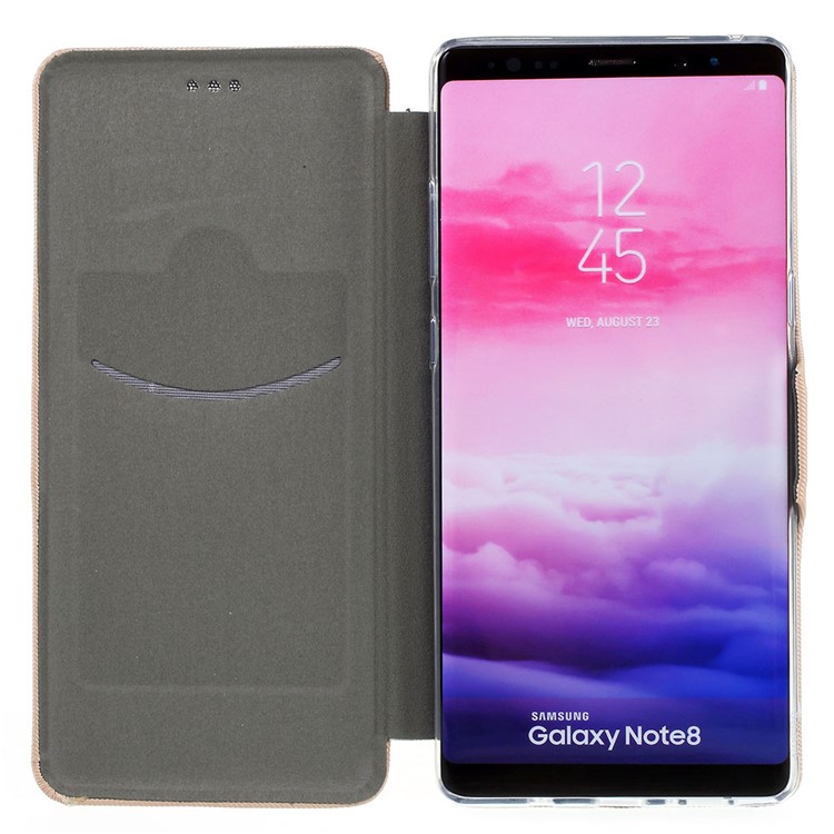 Cloth Texture Stand Leather Cover Case with Card Slot for Samsung Galaxy Note 8 N950 - Gold-6