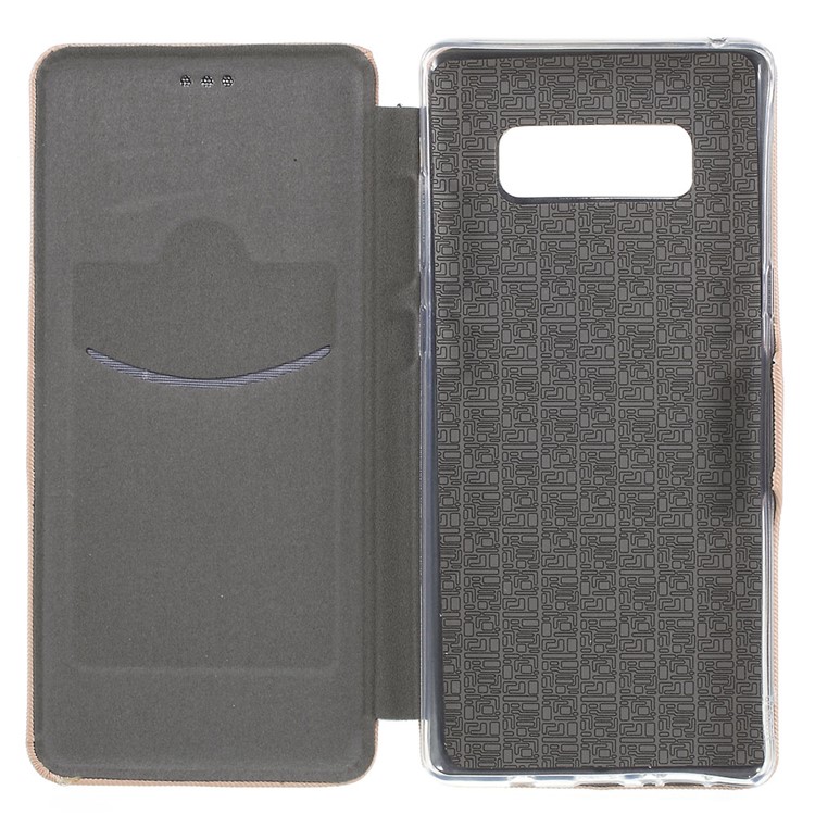 Cloth Texture Stand Leather Cover Case with Card Slot for Samsung Galaxy Note 8 N950 - Gold-7