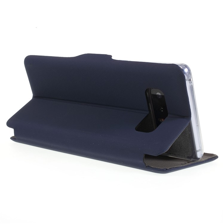 Cloth Texture Stand Card Holder Leather Mobile Casing for Samsung Galaxy Note 8 N950 - Dark Blue-5